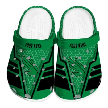 North Texas Mean Green Clogs - Customized Hexagon Shield Green