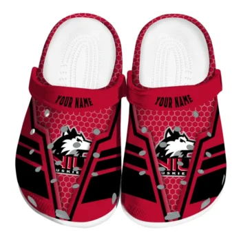Northern Illinois Huskies Clog - Personalized Hexagon Shield Red