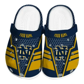 Notre Dame Fighting Irish Clogs - Customized Hexagon Shield Navy