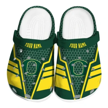 Oregon Ducks Clog - Personalized Hexagon Shield Green