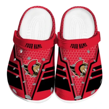 Ottawa Senators Clogs - Custom Hexagon Shield Red