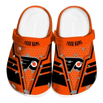 Philadelphia Flyers Clog - Customized Hexagon Shield Orange