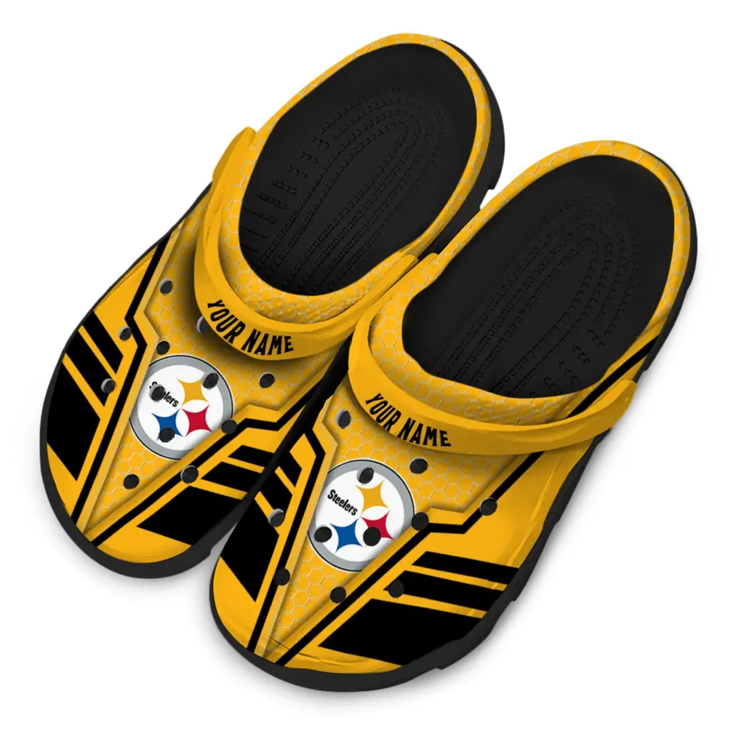 pittsburgh-steelers-clog-customized-hexagon-shield-gold-latest-model-1-1.webp