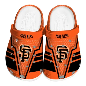 San Francisco Giants Clogs - Custom Hexagon Shield Orange