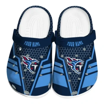 Tennessee Titans Clog - Personalized Hexagon Shield Navy