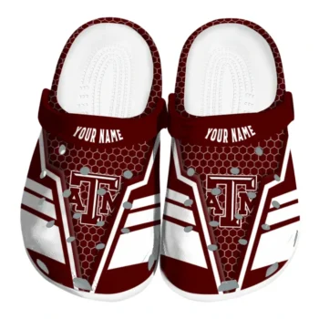 Texas A&M Aggies Clog - Customized Hexagon Shield Maroon