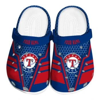 Texas Rangers Clog - Customized Hexagon Shield Blue