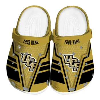 UCF Knights Clogs - Customized Hexagon Shield Gold