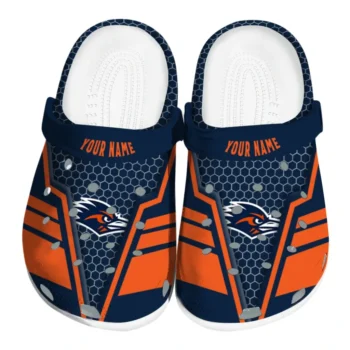 UTSA Roadrunners Clogs - Personalized Hexagon Shield Orange