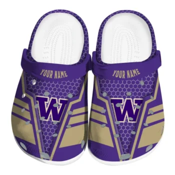 Washington Huskies Clog - Custom Hexagon Shield Purple