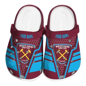 West Ham United Clogs - Personalized Hexagon Shield Claret
