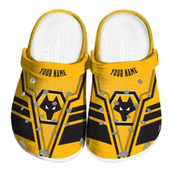 Wolverhampton Wanderers Clogs - Custom Hexagon Shield Old Gold