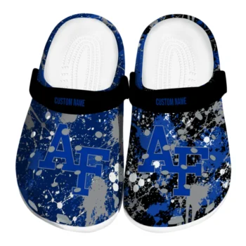 Air Force Falcons Clogs - Custom Splatter Splash Blue Black