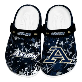 Akron Zips Clogs - Custom Graffiti Burst Blue Black