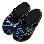 Akron Zips Clogs – Custom Checkered Streaks Blue Black 1