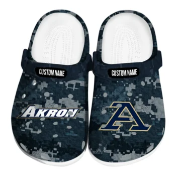 Akron Zips Clogs - Customized Digital Camo Blue