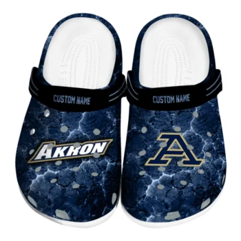 Akron Zips Clogs - Personalized Cracked Energy Blue Black