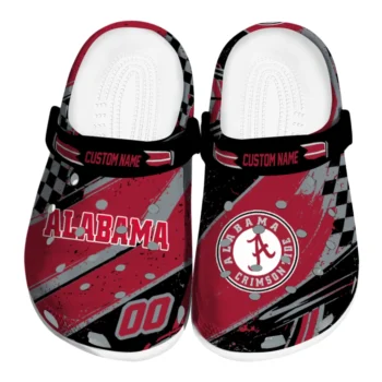 Alabama Crimson Tide Clogs - Customized Circuit Geometry Crimson Black