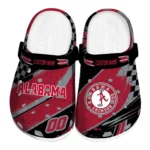 Alabama Crimson Tide Clogs - Custom Checkered Streaks Crimson Black 1 Alabama Crimson Tide Clogs – Custom Checkered Streaks Crimson Black 1