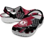 Alabama Crimson Tide Clogs – Custom Checkered Streaks Crimson Black 1