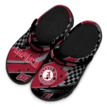 Alabama Crimson Tide Clogs – Custom Checkered Streaks Crimson Black 1