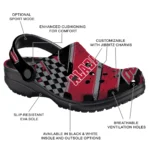 Alabama Crimson Tide Clogs – Custom Checkered Streaks Crimson Black 1