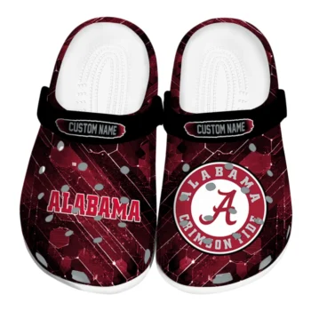 Alabama Crimson Tide Clogs - Customized Circuit Geometry Crimson Black
