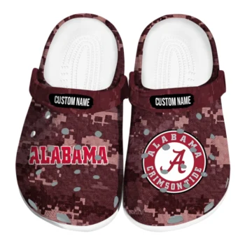 Alabama Crimson Tide Clogs - Customized Digital Camo Crimson
