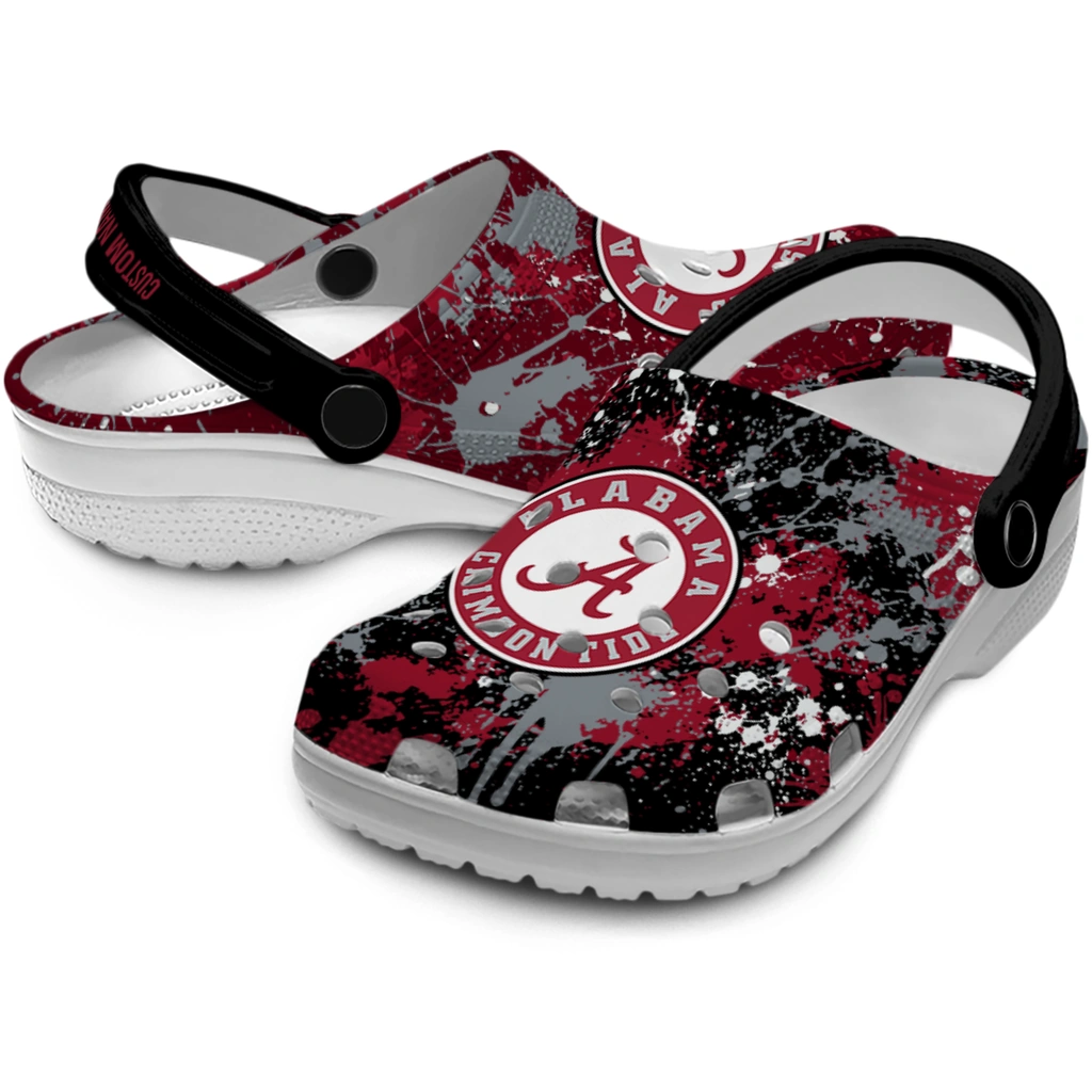 alabama-crimson-tide-clog-personalized-splatter-splash-crimson-black-high-quality.webp
