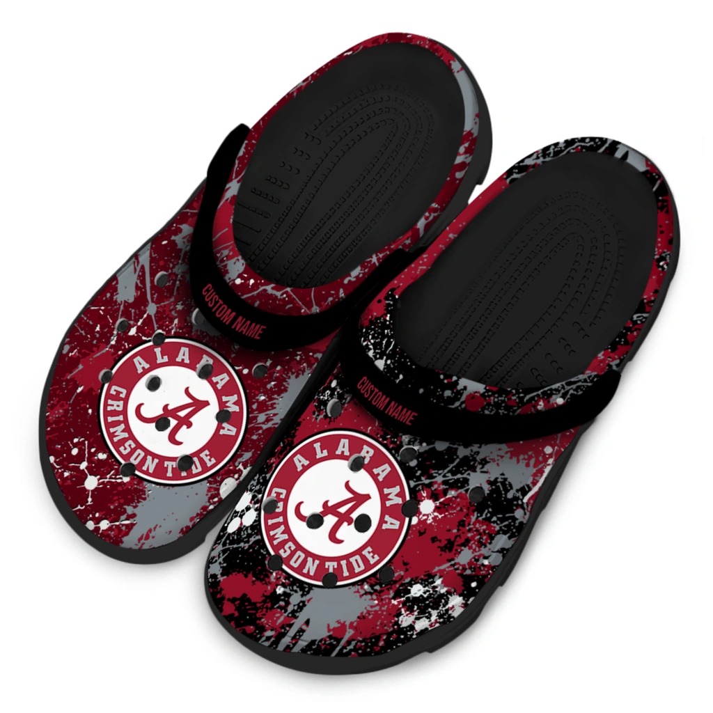 alabama-crimson-tide-clog-personalized-splatter-splash-crimson-black-latest-model.webp
