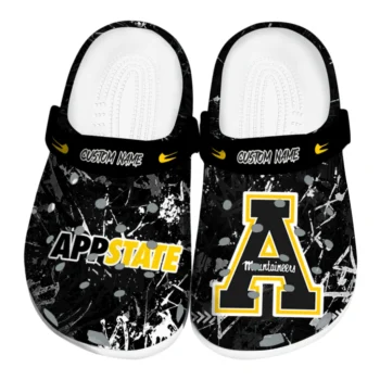 Appalachian State Mountaineers Clogs - Custom Graffiti Burst Black