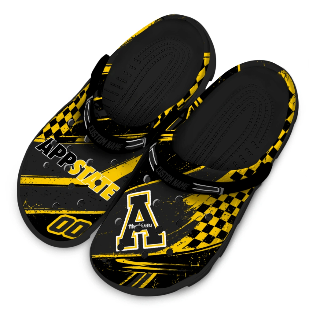 Appalachian State Mountaineers Clogs - Customized Circuit Geometry Black 4