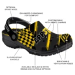 Appalachian State Mountaineers Clogs – Customized Circuit Geometry Black 1