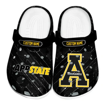 Appalachian State Mountaineers Clogs - Customized Circuit Geometry Black