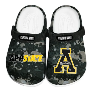 Appalachian State Mountaineers Clogs - Customized Digital Camo Black