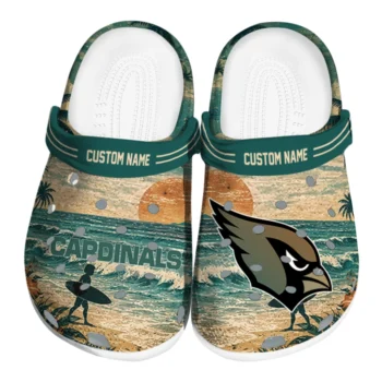 Arizona Cardinals Clogs - Custom Wave Scene Fir Green