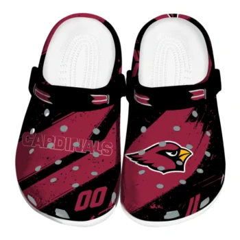 Arizona Cardinals Clogs - Customized Checkered Streaks Red Black