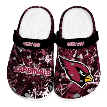 Arizona Cardinals Clogs - Customized Graffiti Burst Red Black