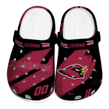 Arizona Cardinals Clogs - Customized Checkered Streaks Red Black