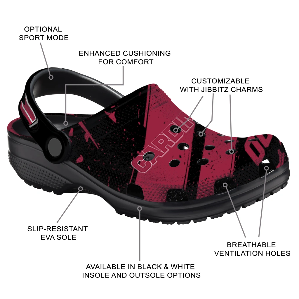 Arizona Cardinals Clogs - Personalized Circuit Geometry Red Black 5