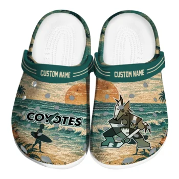 Arizona Coyotes Clogs - Custom Wave Scene Fir Green