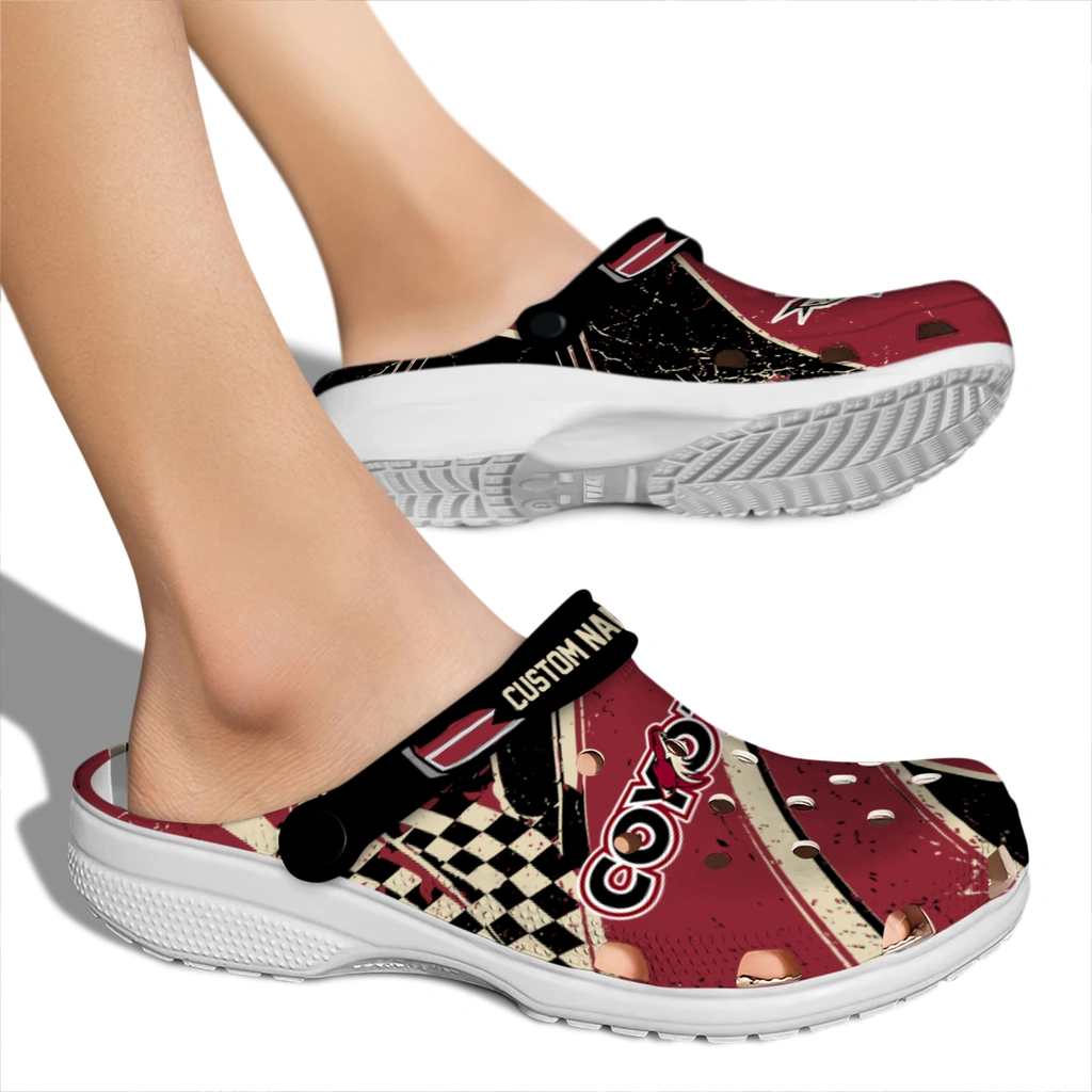 arizona-coyotes-clog-customized-checkered-streaks-red-black-fashion-forward.webp