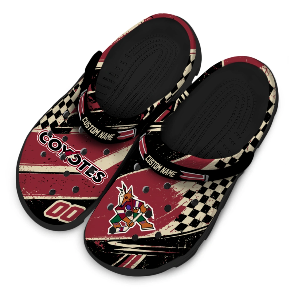 arizona-coyotes-clog-customized-checkered-streaks-red-black-latest-model.webp