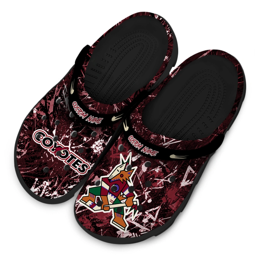 arizona-coyotes-clog-customized-graffiti-burst-red-black-latest-model.webp