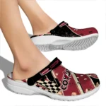 Arizona Coyotes Clogs – Customized Checkered Streaks Red Black 1
