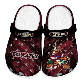 Arizona Coyotes Clogs - Personalized Circuit Geometry Red Black