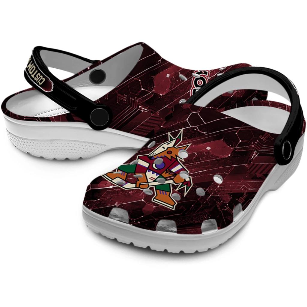 arizona-coyotes-clog-personalized-circuit-geometry-red-black-high-quality.webp