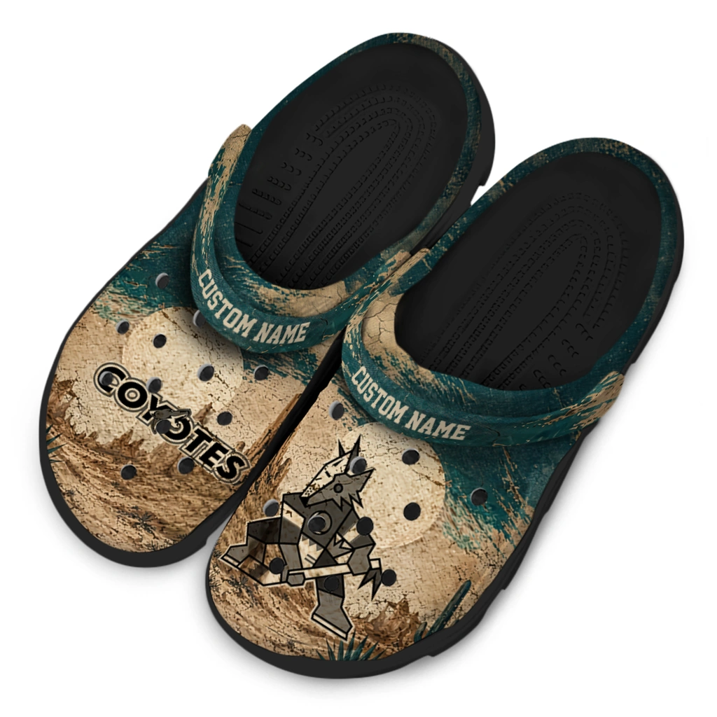 arizona-coyotes-clog-personalized-cracked-landscape-fir-green-beige-latest-model.webp