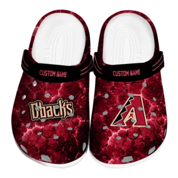 Arizona Diamondbacks Clogs - Custom Cracked Energy Red Black