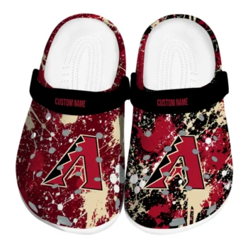 Arizona Diamondbacks Clogs - Custom Splatter Splash Red Black